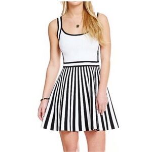 Guess Black and White Striped Dress